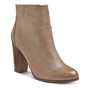 Taupe leather booties